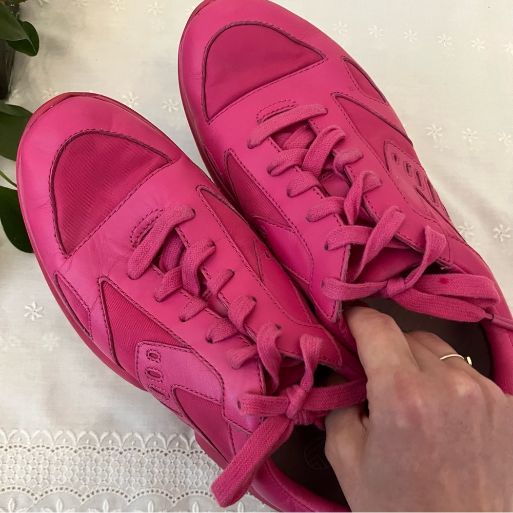 Tory Sport Lace Up Bubble Pink Sneaker 7M
